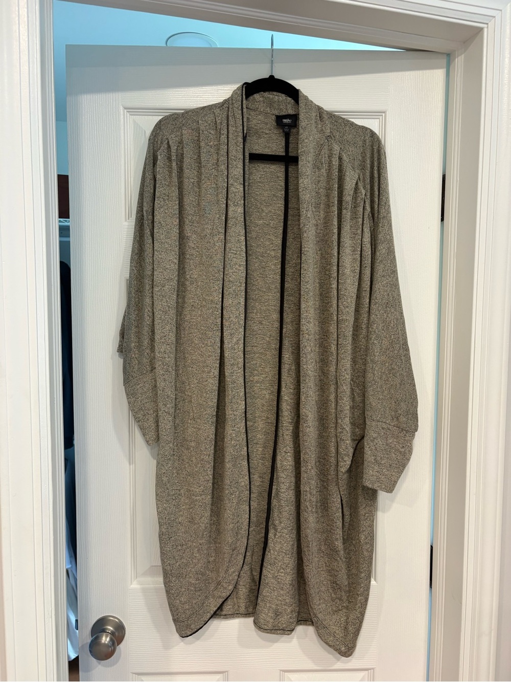Massimo Gray Open-Front Draped Women's Cardigan